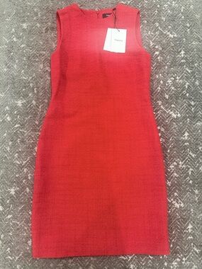 NWT Theory Red Tweed Shift Dress / Size 00